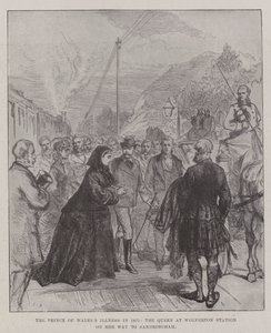 Doença do Príncipe de Gales em 1871, a Rainha na Estação de Wolverton em seu caminho para Sandringham